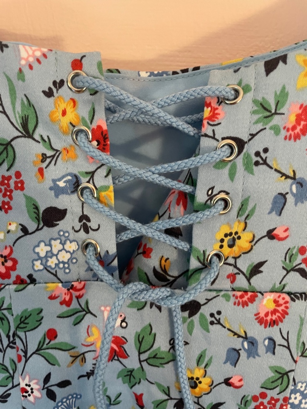 Betsey Johnson Retro Vintage Style Blue Floral Midi Dress, Size 8 - Picture 5 of 11